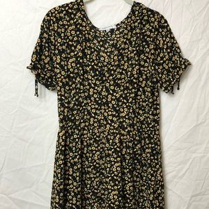 floral button up dress
